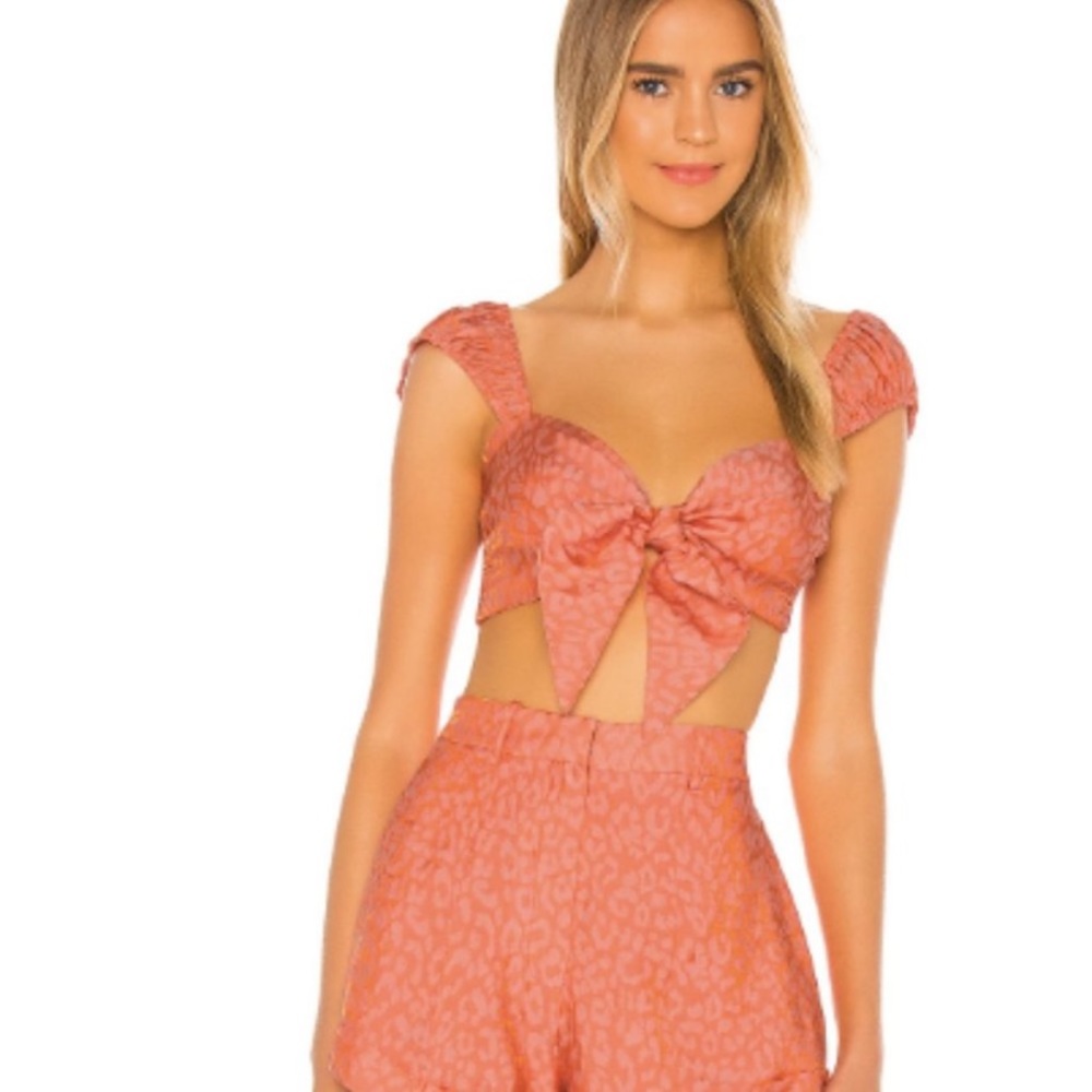 NWT LPA pia top tie front crop top xs